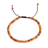 Marama - bracelet Orange Sky - pierre gemme Jasper - ajustable - vegan - bracelet femme - orange