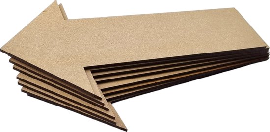 Flèches découpées au laser - 8 pièces - 25 cm de large - 12,5 cm de haut - 3 mm MDF