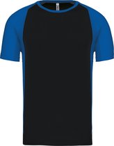Tweekleurig sportshirt unisex 'Proact' korte mouwen Black/Aqua Blue - 4XL