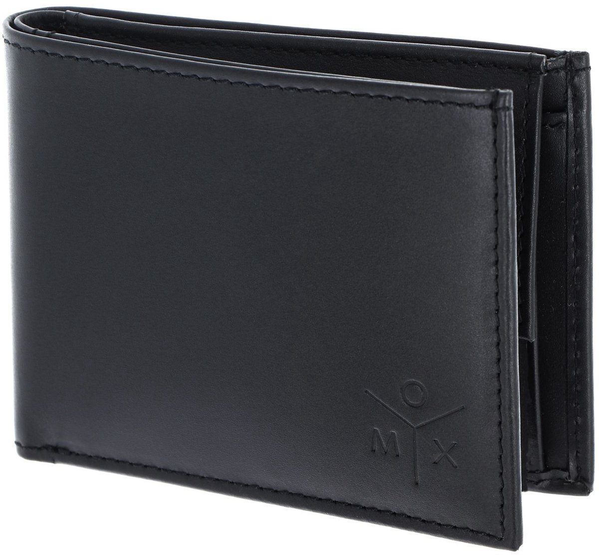 oxmox Leren portemonnee Leather Pocketbörse Ox Embossed Black zwart