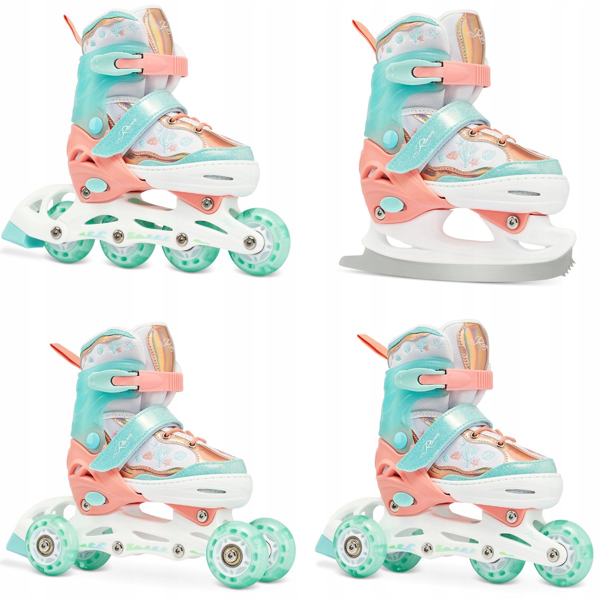 Raven Isla 4-in-1 skates/rolschaatsen/quad skates - maat 27-30