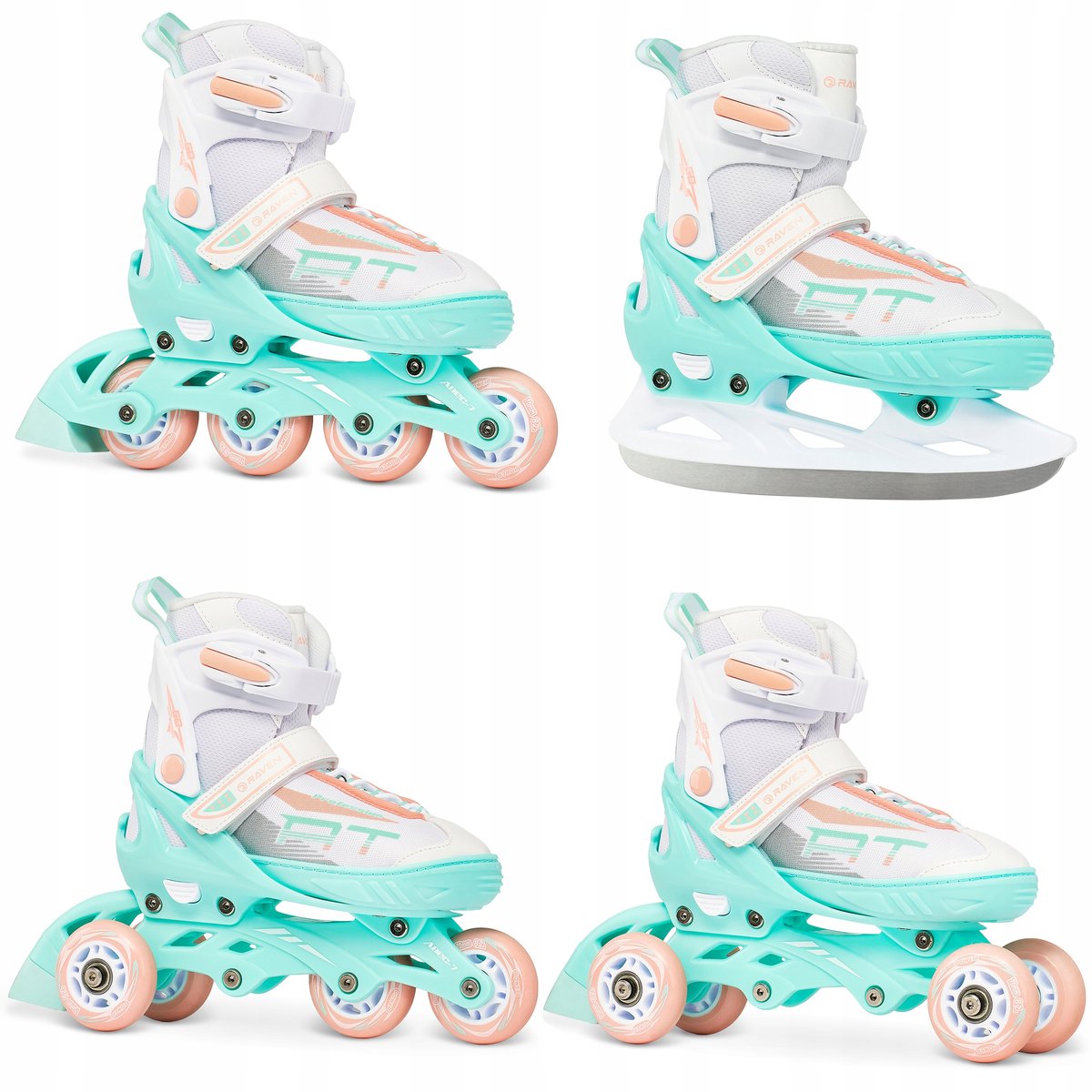 RAVEN Profession 4-in-1 Schaatsen/Skeelers Groen