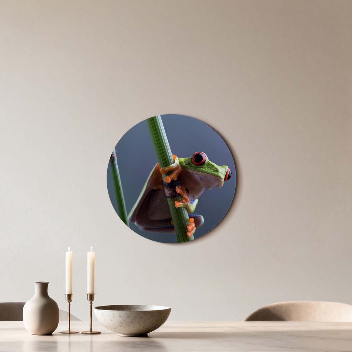 KitchenArt - Emerald Climber - Muurcirkel Binnen - ø 40 cm - Wandcirkel - Mét Ophangsysteem - Wanddecoratie - Muurdecoratie