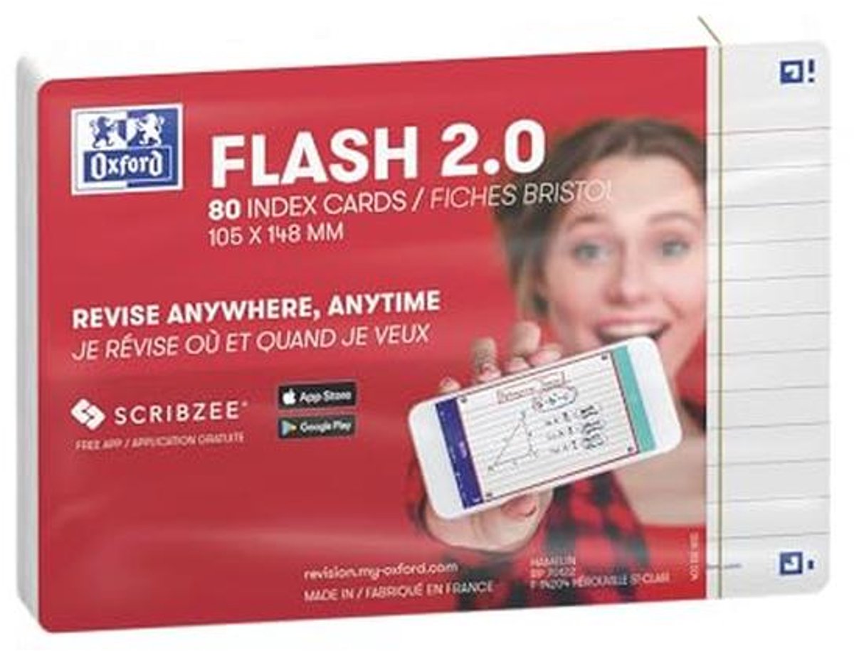 Flashcards A6 Gelijnd Wit - 80 Kaartjes voor Efficiënt Leren