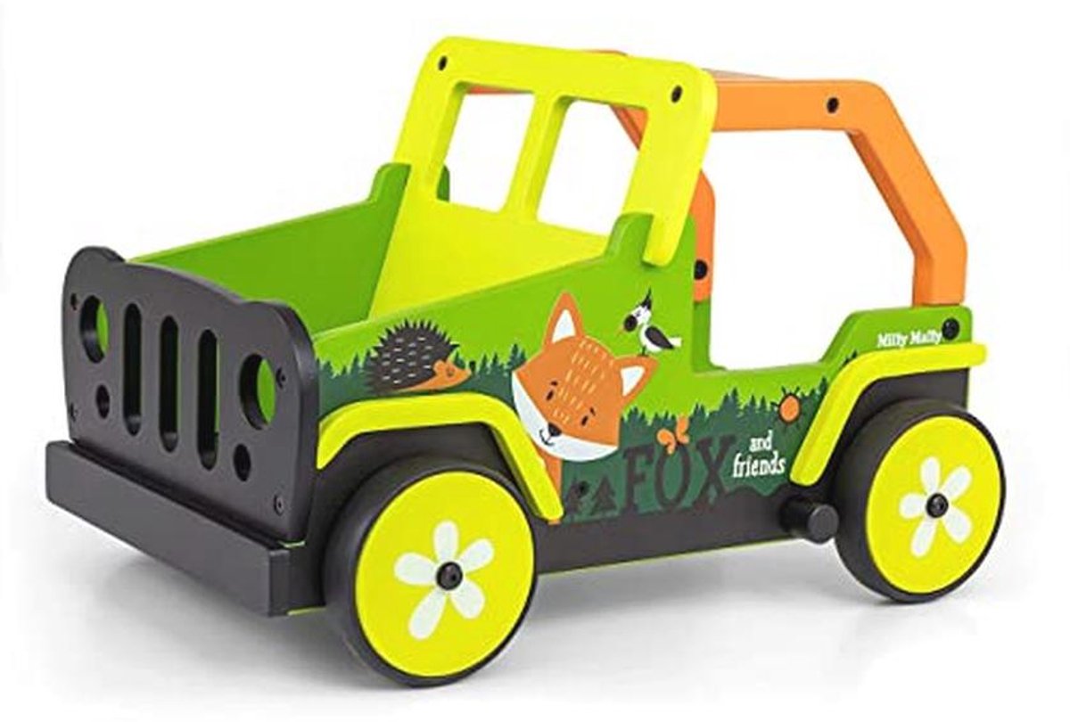 Houten Kinderloopwagen voor Baby's van 1-3 Jaar - Veilig Speelgoed voor Motorische Ontwikkeling