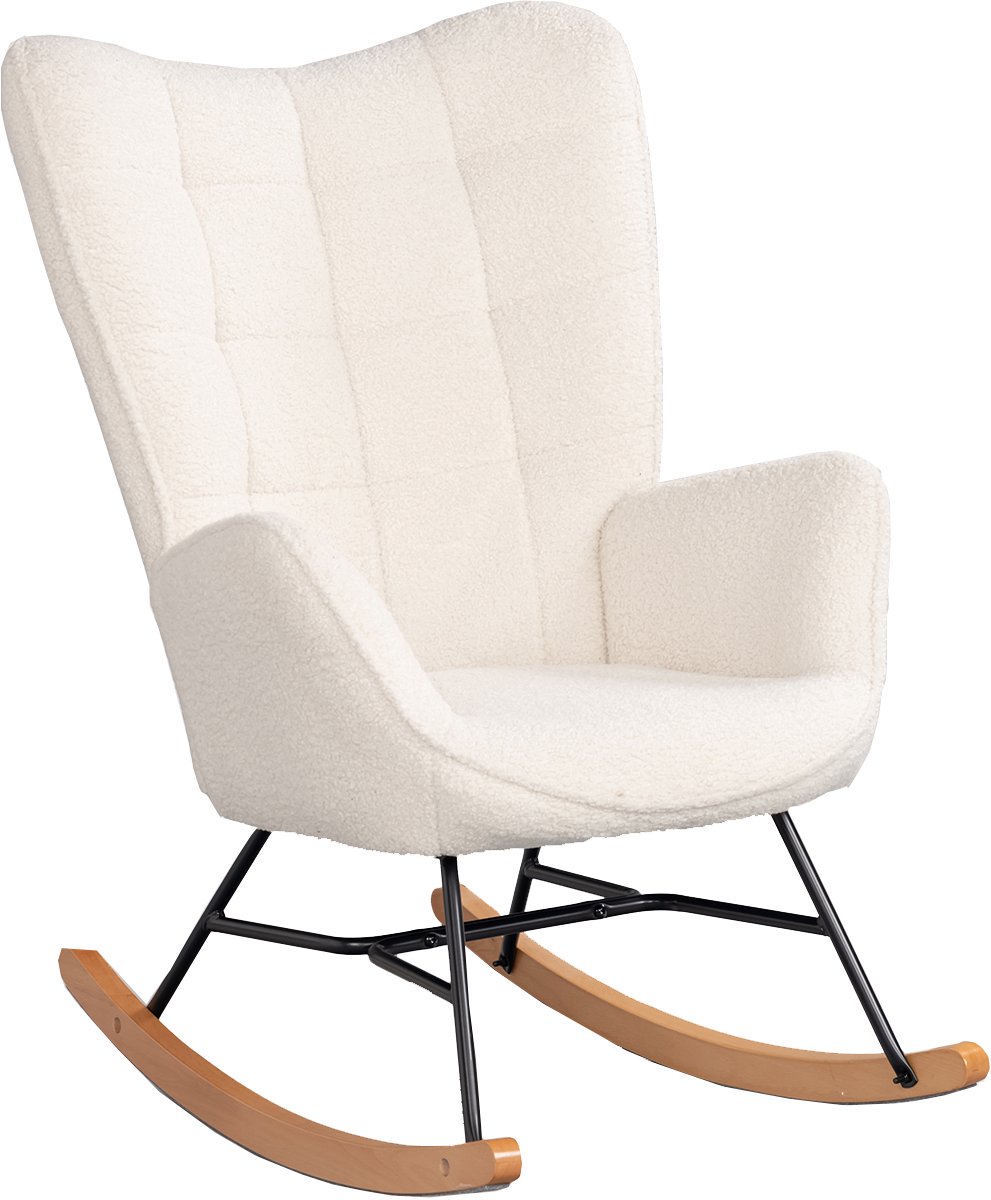 MEUBLES COSY FUNKEL - Scandinavische Schommelstoel Comfortabel Wit