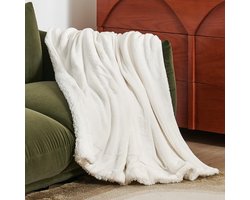 Bankdeken XL 150×200 cm – Warme, Dikke & Knuffelige Plaid – Wit