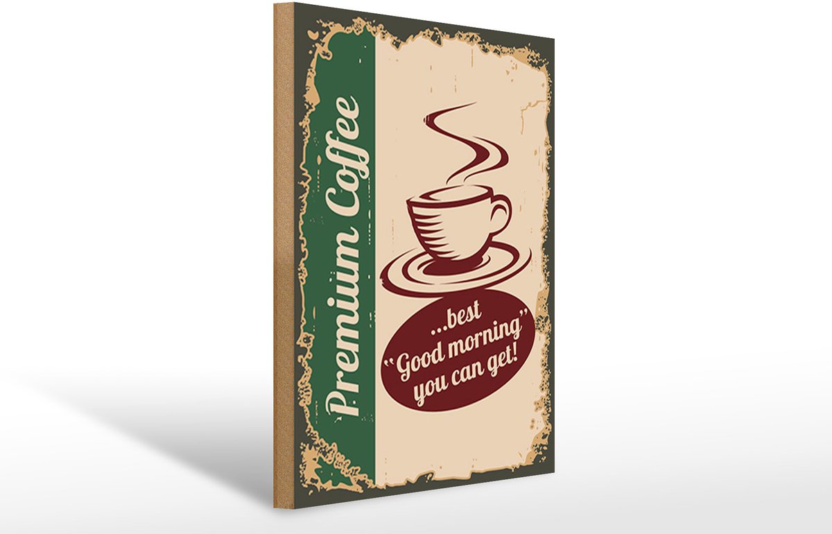Holzschild Retro 30x40cm Kaffee Premium Coffee