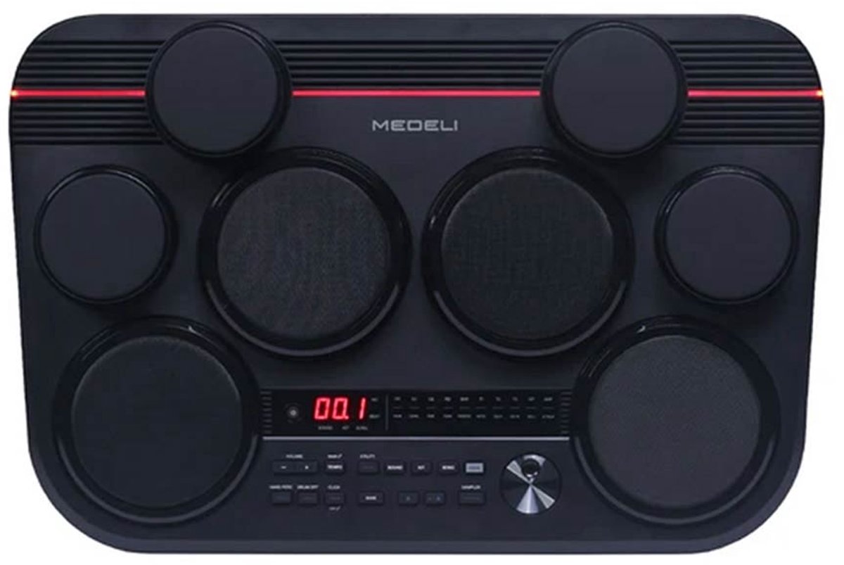 Drumcomputer - Medeli DD325 - 8 aanslaggevoelige mesh pads - Draagbaar - Sampler - Inclusief drumstokken