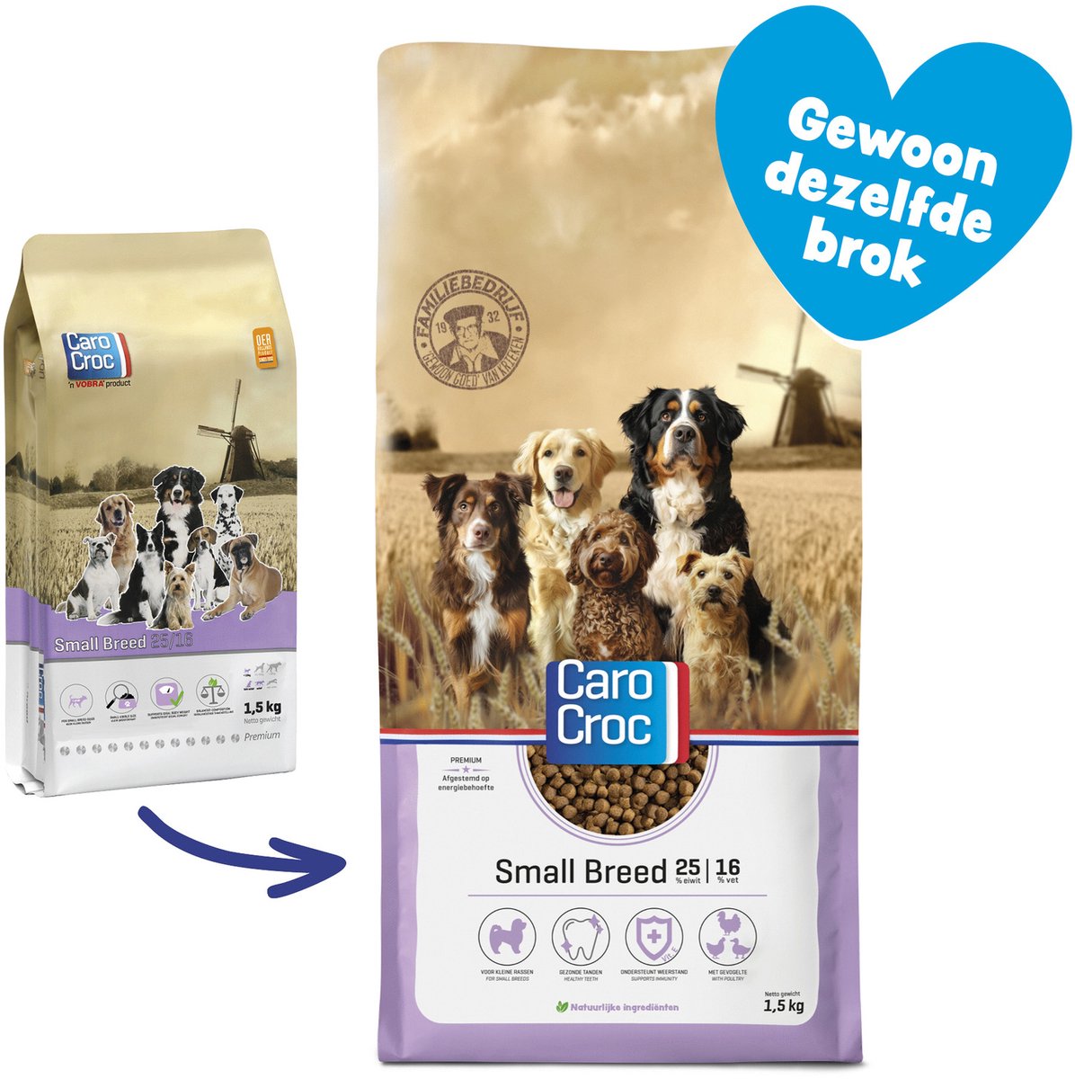 CaroCroc Carocroc Small Breed 25/16 - Hondenvoer - 1.5 kg