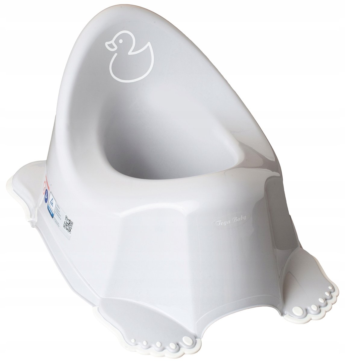 Tega Baby Antislip Potje - Leer Zindelijk Worden met Eendje Design (Grijs)