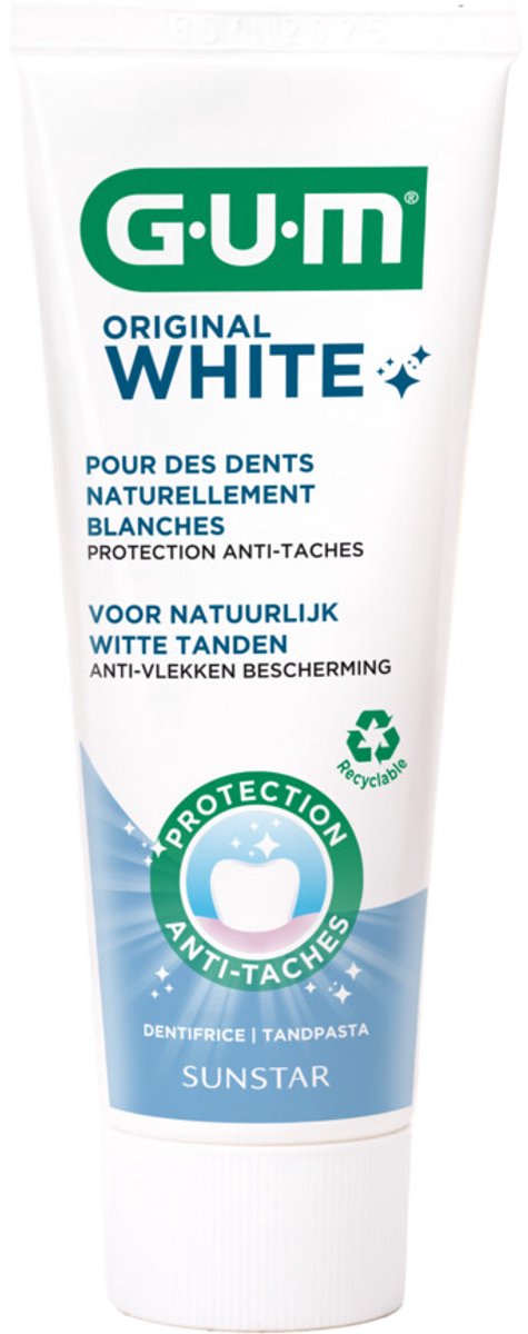 GUM Tandpasta Original White - 2 x 75 ml - Voordeelverpakking