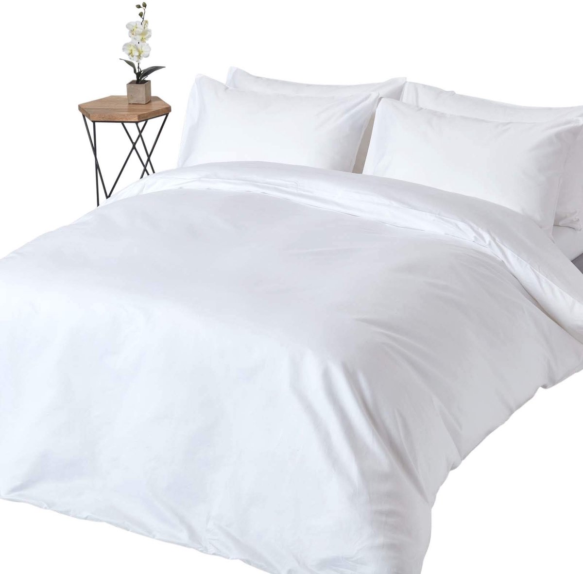 Unyqoos Luxe beddengoedset van fijn Egyptisch katoen voor ultiem slaapcomfort wit