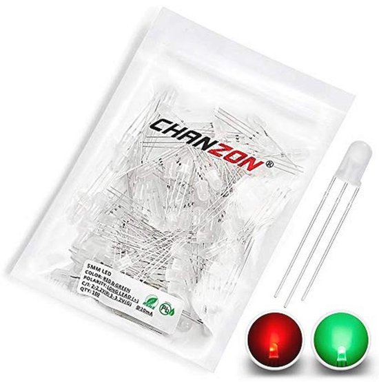 1000 LED 5mm Giallo Diffuso, Tondo Luminoso, Con Pin Lungo, Lotto Sfuso