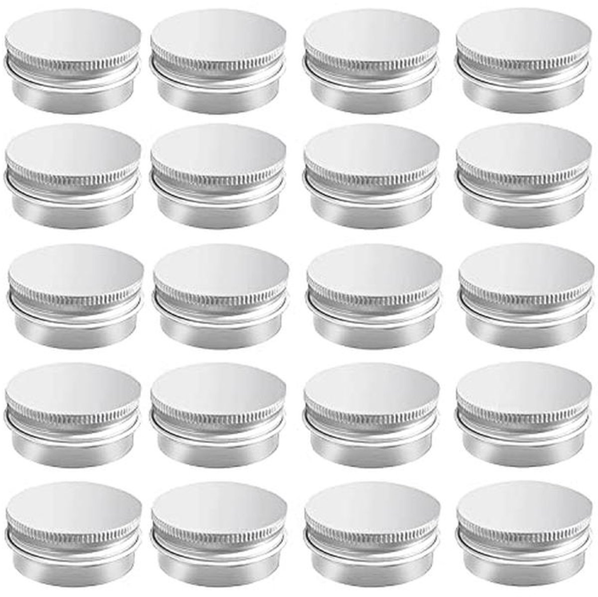 Navulbare Aluminium Potten 20 Pack - 15 ml Ronde Containers met Schroefdeksel
