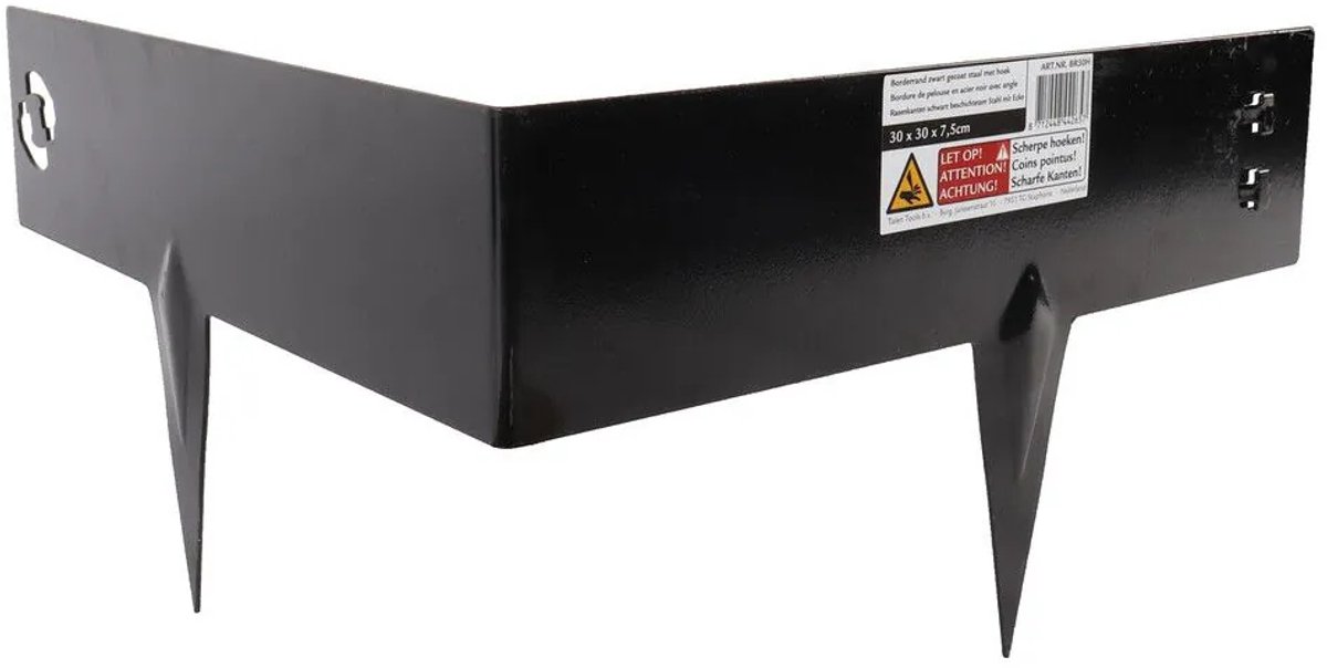 Talen Tools - Hoekborderrand - Gecoat - Zwart - Koppelbaar - 30 x 30 x 7.5 cm