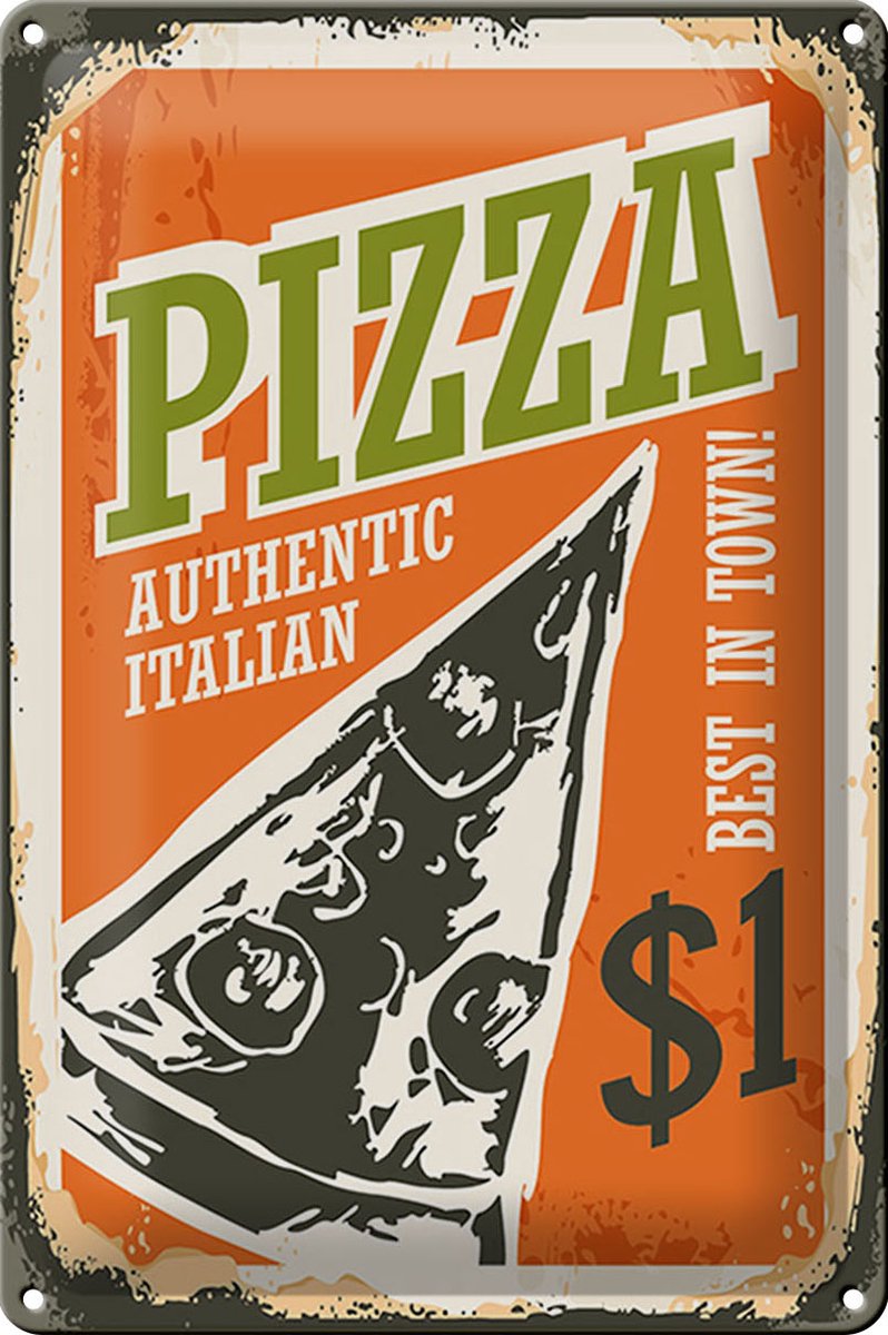 Blechschild Retro 20x30cm Pizza best in town