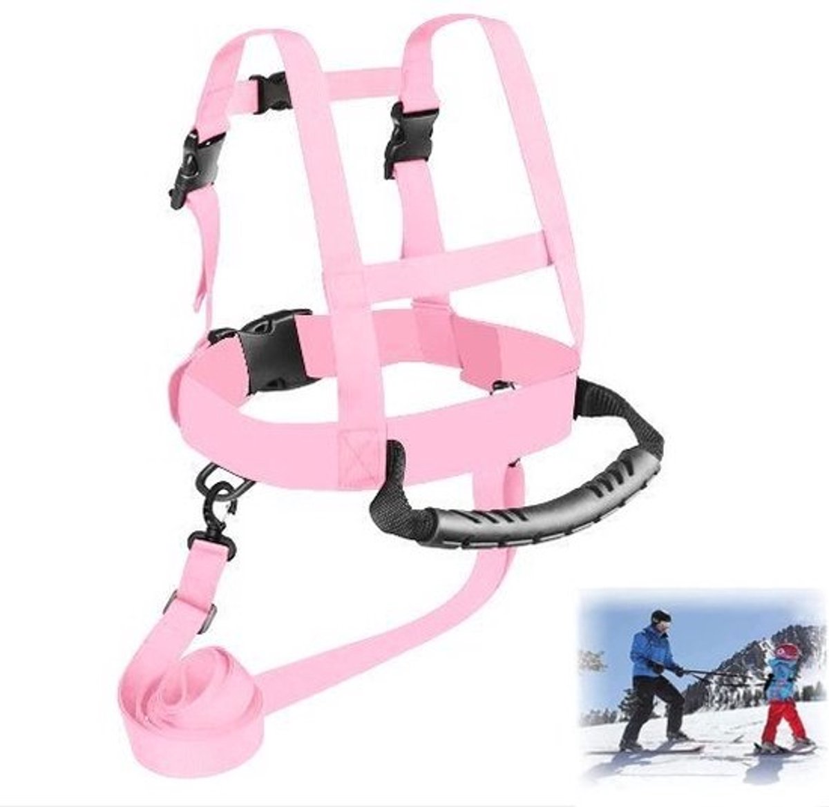 Daity Skiharnas voor kinderen - Skituigje kinderen - Ski-accessoires - Verstelbaar ski-schouderharnas - Voor kinderen en beginners Schaatsen, Skateboarden, Snowboarden, Skaten, Fietsen (Blauw)