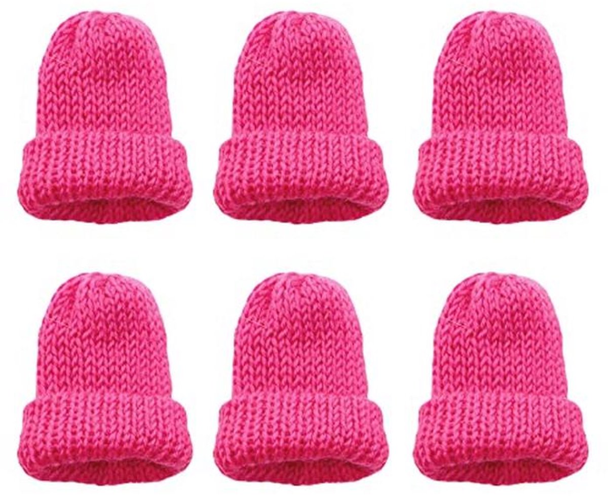 Set van 6 kleurrijke gebreide eierwarmers voor ontbijt
