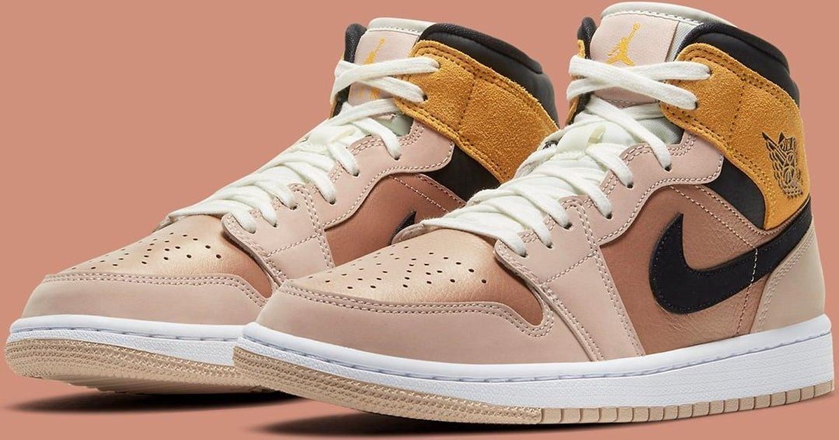 Nike Air Jordan 1 Mid SE Beige/Lime/Zwart/Geel
