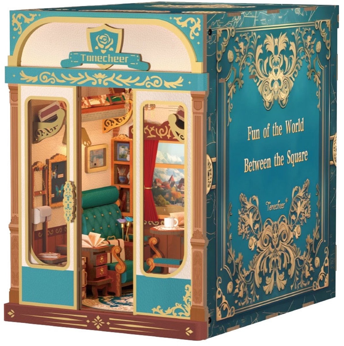 Tonecheer Motion Scene Book Nook Kits Magical Journey Oneindigheidstoevoegstuk 3d Puzzel Boekensteunen Van Hout Volwassenen Boekensteunen Doe Het Zelf Miniatuurhuis Voor Decoreren 2327878952