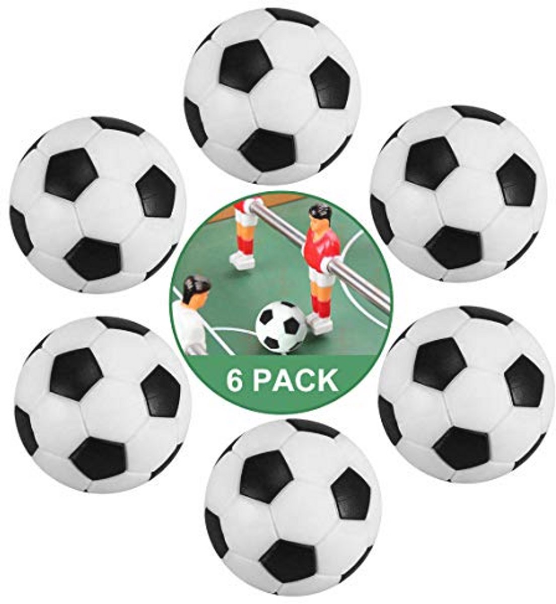 Tafelvoetbalballen 32 mm - 6 Stuks Mini Kickerballen voor Kinderen en Volwassenen