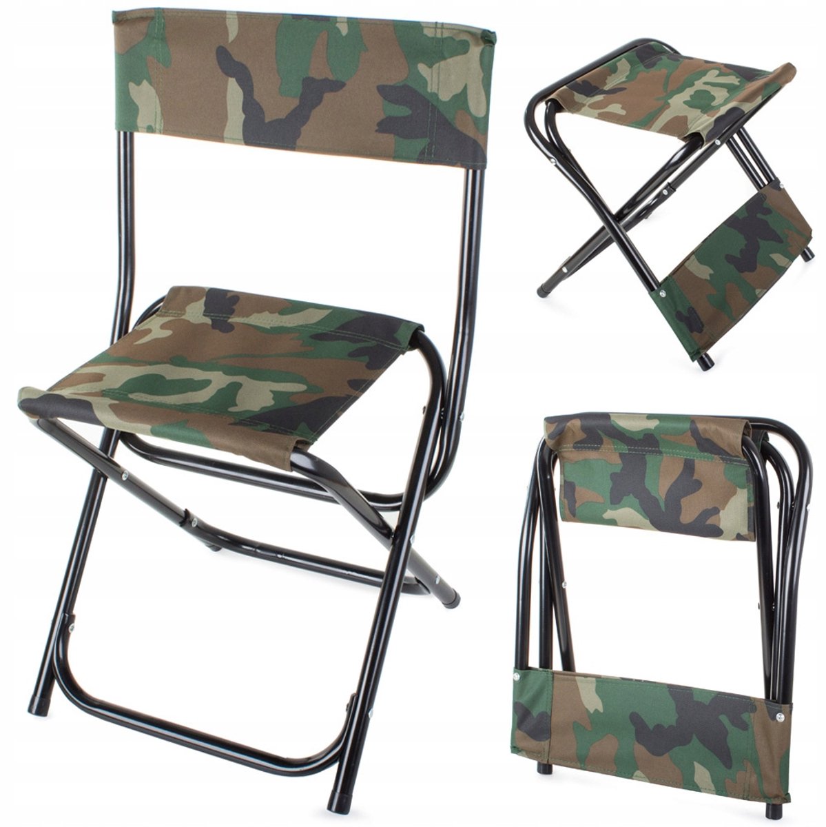 Opvouwbare Visstoel Camouflage - Comfortabel en stevig