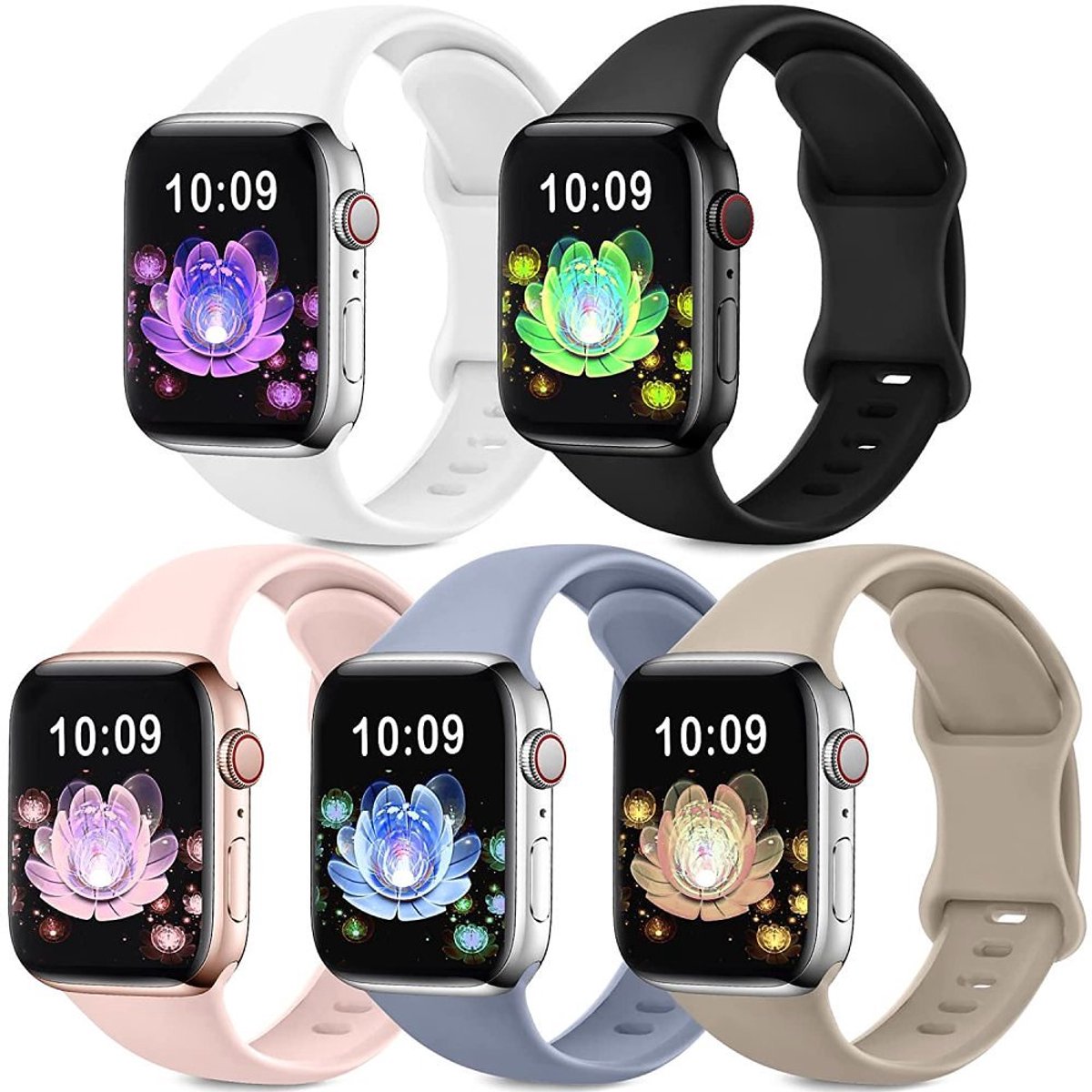 Vervangende bandjes, 5 stuks, compatibel met Apple Watch-bandje