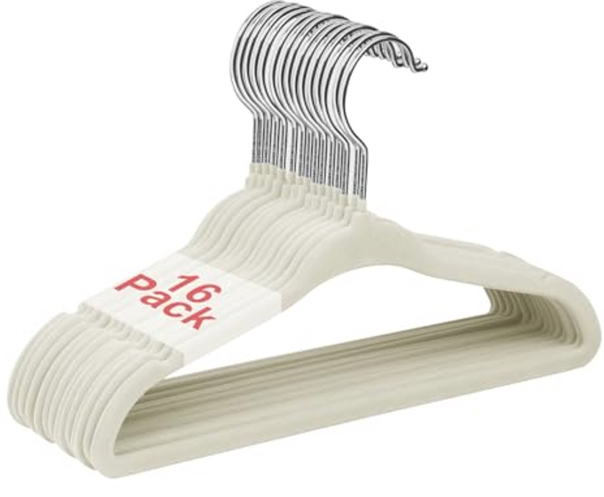 28 cm fluwelen kleerhangers voor baby's en peuters – 16 stuks