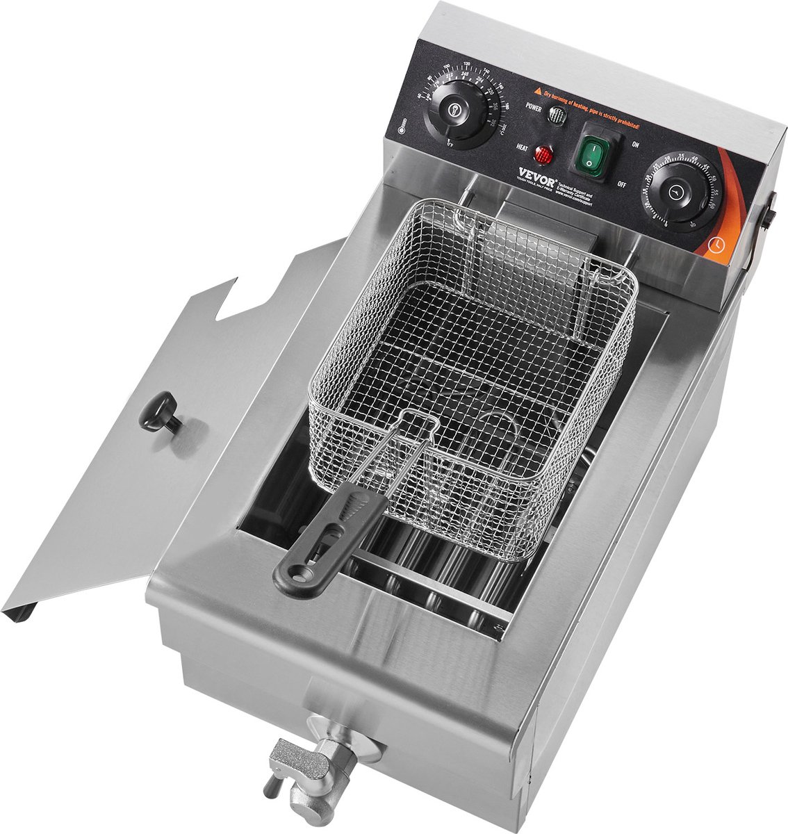 VEVOR CommerciëLe Elektrische Friteuse 3000w 9l RVS Upgrade 200°C