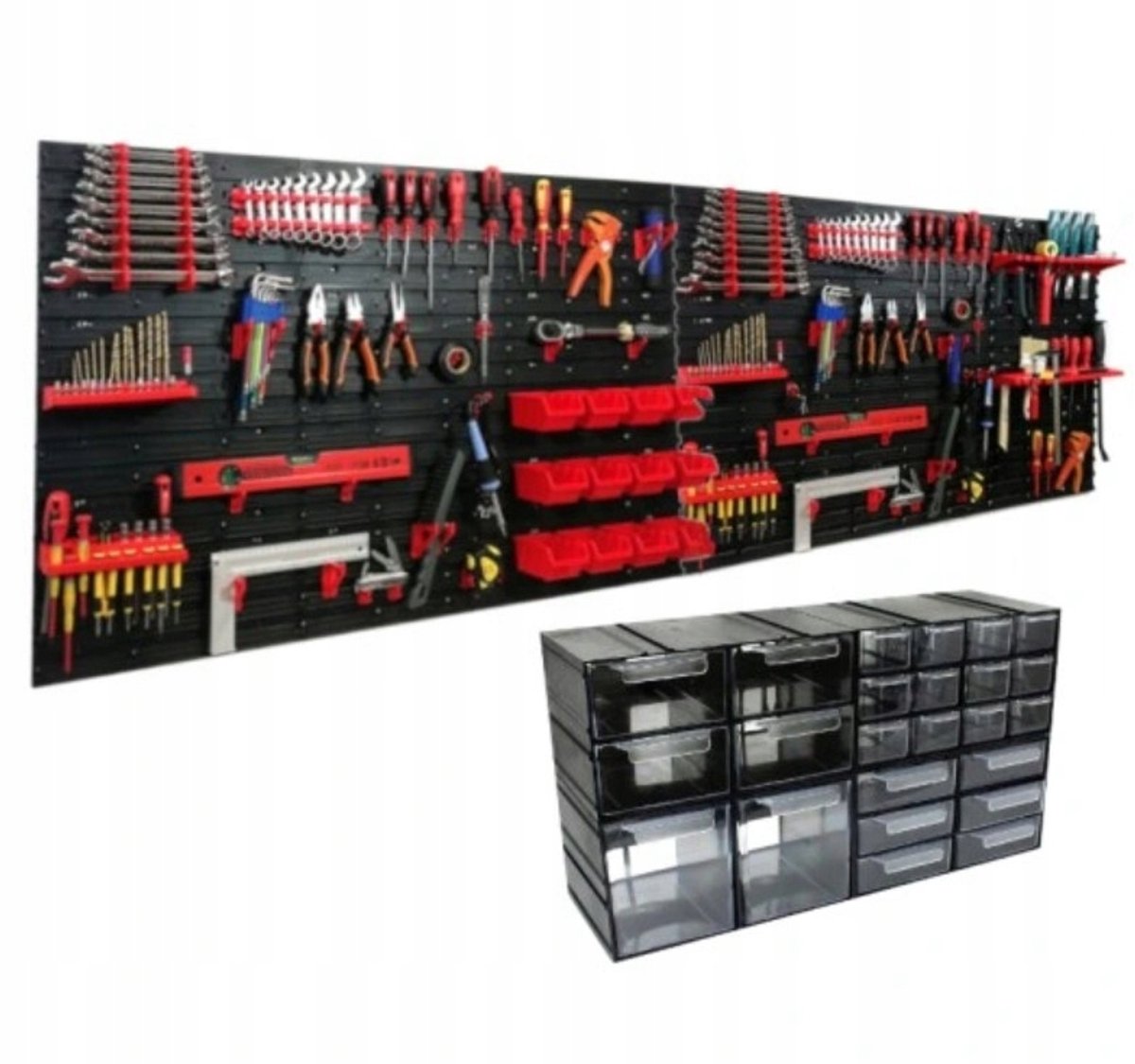 Gereedschapswand 240x80cm met Modulaire Bakjes - Kistenberg