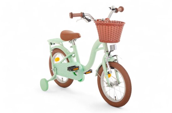 AMIGO Fairy Kinderfiets - Meisjesfiets 14 Inch - Met Terugtraprem - Met Zijwieltjes - Mintgroen van AMIGO — afbeelding 3