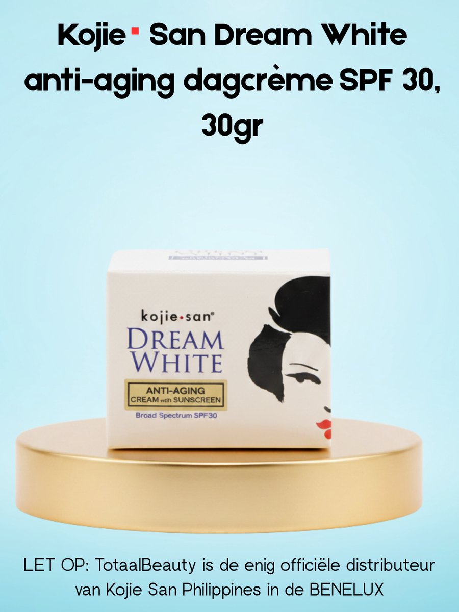 Crème Visage Kojie San Dream White - Anti-âge, éclaircissante SPF30 - 30g