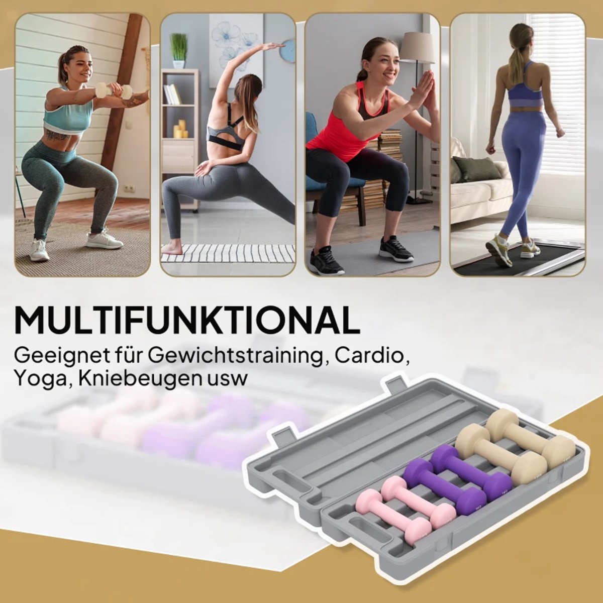 Halterset 6-delig met Koffer - 0,5-1,5 kg Dumbbells thumbnail 7