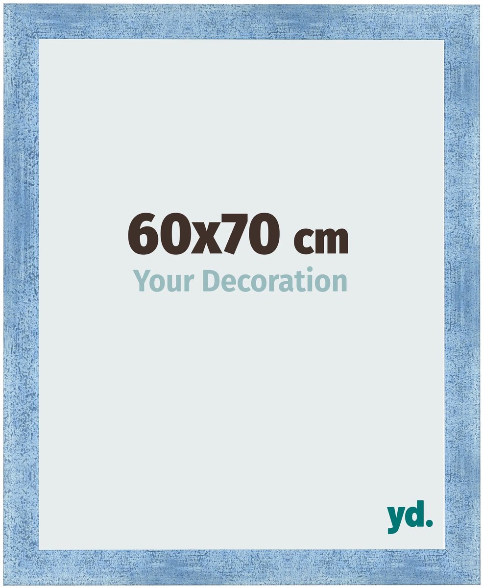 Your Decoration - Fotolijst 60x70 cm - MDF - Helder Blauw Geveegd - Pisa