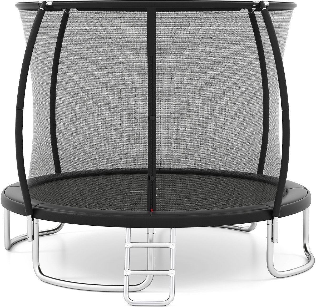 COSTWAY 305 cm trampoline met ladder, tuintrampoline rond met veiligheidsnet, randafdekking en metalen frame, kindertrampoline, complete set voor kinderen en volwassenen