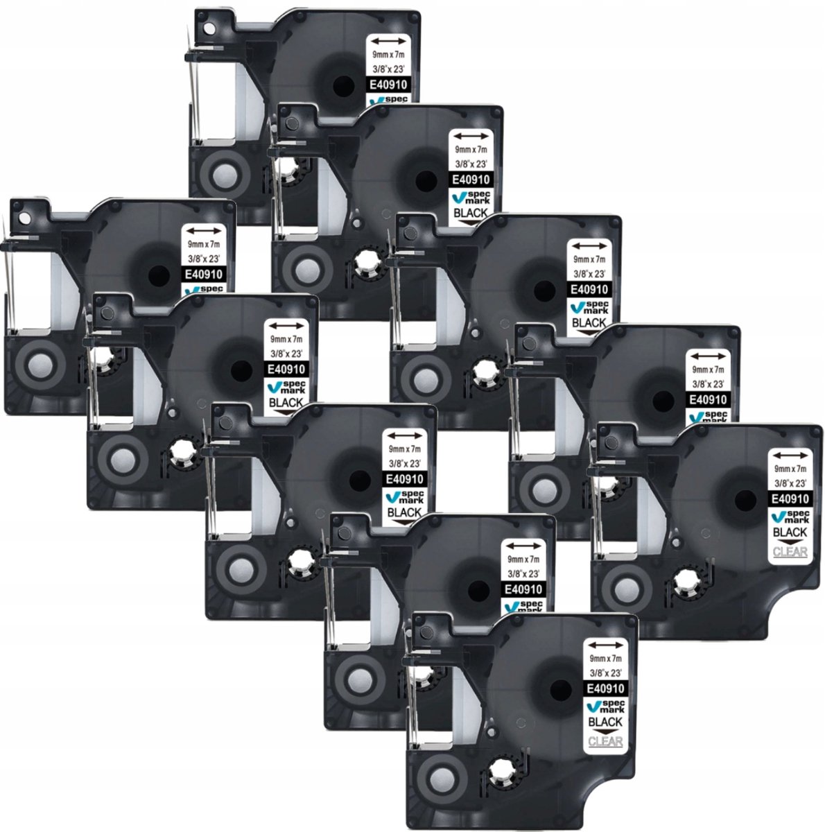 DYMO D1 40910 tape 9 mm Helder Zwart Printspecificatie LM