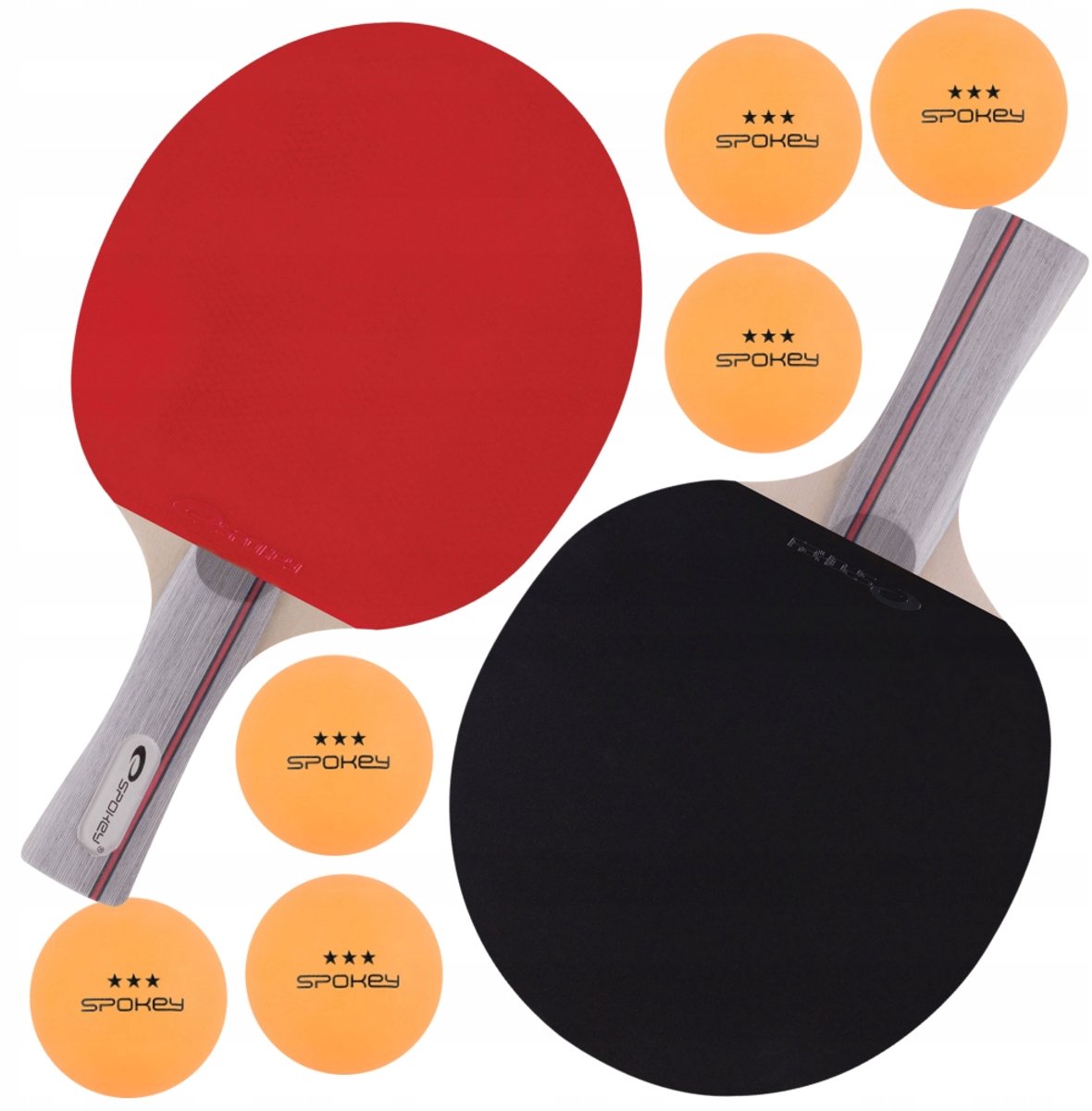 Spokey Tafeltennisset: 2 Batjes & 6 Ballen