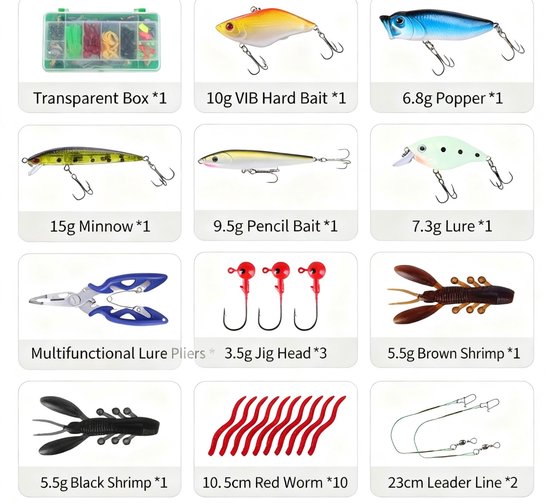 kunstaas set - tacklebox - kunstaas box - hengelsport - roofvis - snoek - baars - 100+ delig van Spro — afbeelding 4