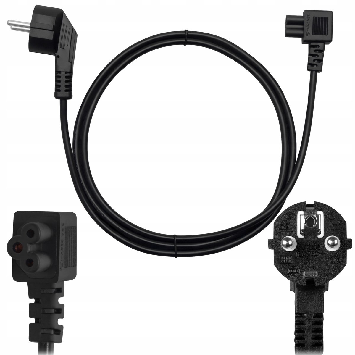 Netkabel met klaverbladstekker C5 voor laptop, 1.5m