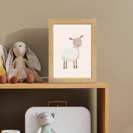 Nachtlampje 15x20 cm - Kinder lamp - Schaap - Boerderij dier - Dieren - Tafellamp kinderkamer - Slaapkamer lamp - Bedlamp kinderen - Kinderlampje stopcontact - Wandlamp babykamer - Nachtlampjes van Lumigo — afbeelding 3