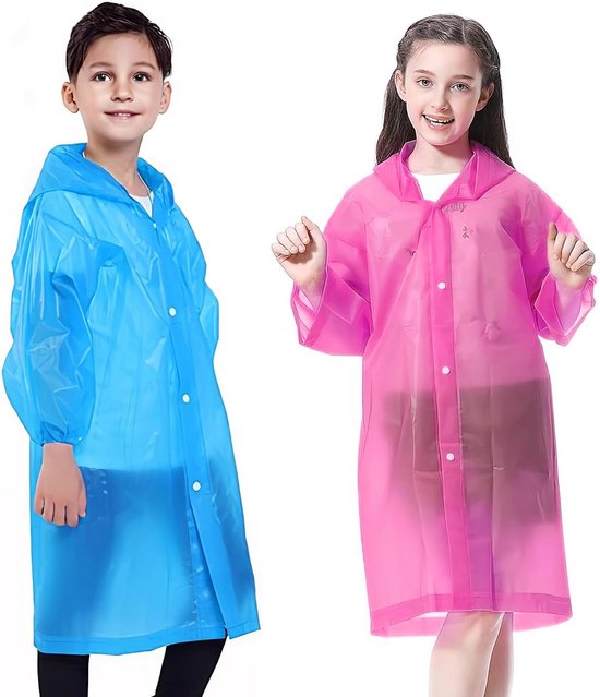 Regenjas voor kinderen, regenponcho voor peuters, waterdichte regenjas met capuchon voor jongens en meisjes, herbruikbare regenkleding met rugzakhoes van 1-8 jaar, Geel, 1-2 jaar
