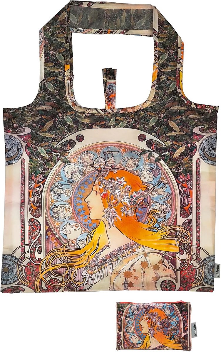 Duurzame 2-in-1 Draagtas met Kunstprints - Gemaakt van 100% Gerecycled PET - Inklapbaar