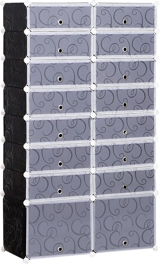 Vrijstaande flip schoenorganizer kast lades schoenenkast wit voor 16-20