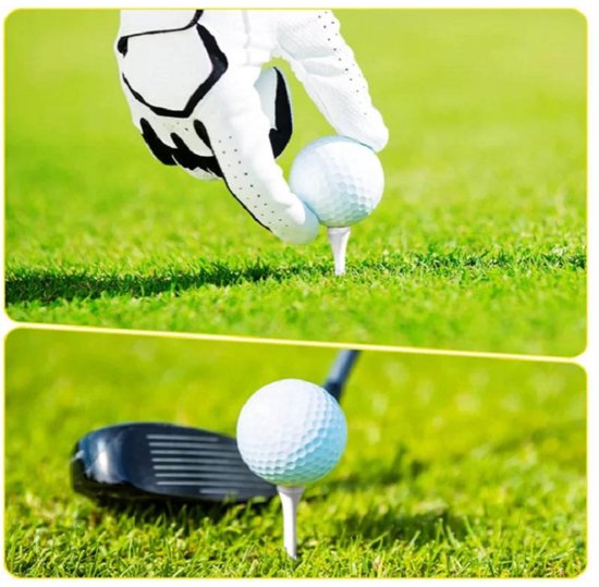 Golf tees hout - 100 stuks - 31mm - Wit - Golf accesoires - Golfset - Golftees - Golftee - Golfaccesoires van Merkloos — afbeelding 4