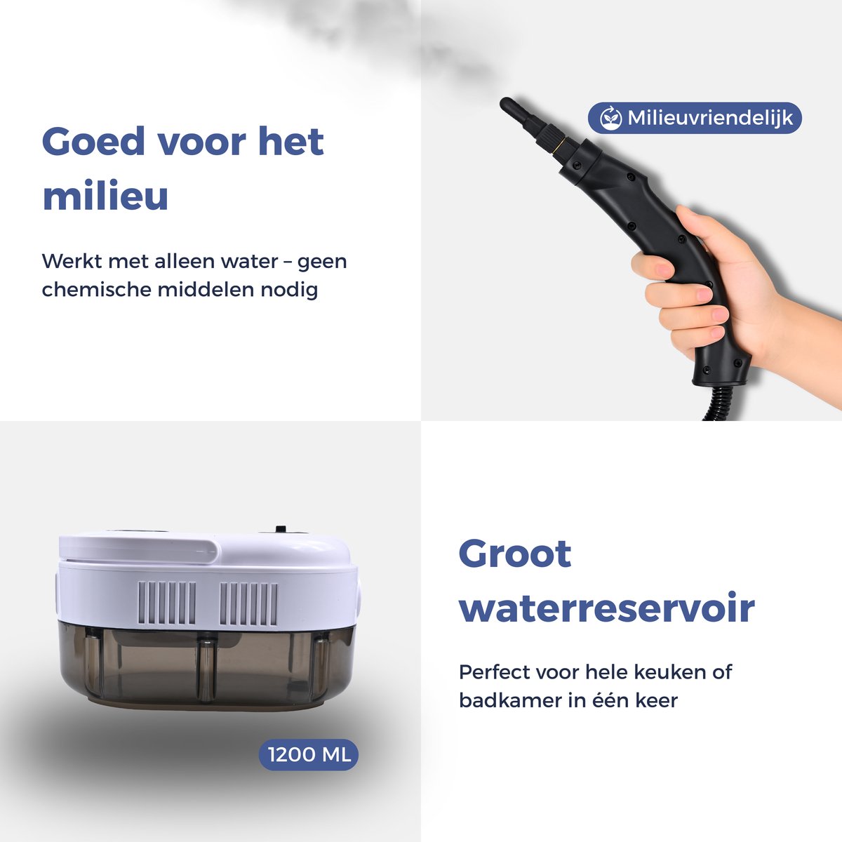 JONUVA krachtige Stoomreiniger tegen vet en bacteriën. Voor keuken, badkamer, vloeren, meubels & auto – vlekkenreiniger - kledingstomer - kleine handstoomreiniger - milieuvriendelijk stomen - stoomreiniger bank en kleding thumbnail 3