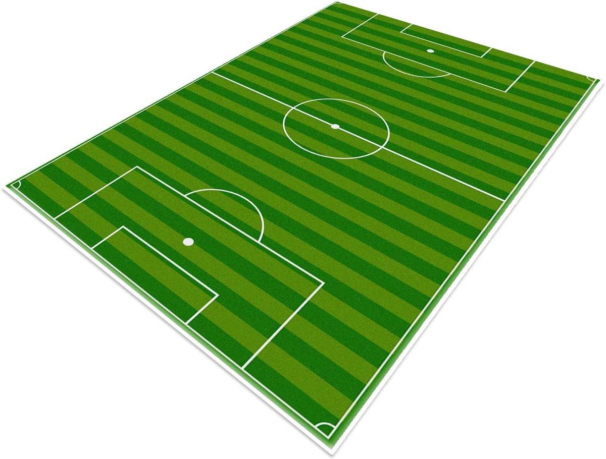 Groen Voetbal Tapijt Speelmat 80x120 cm - Kinderkamer of Speelkamer