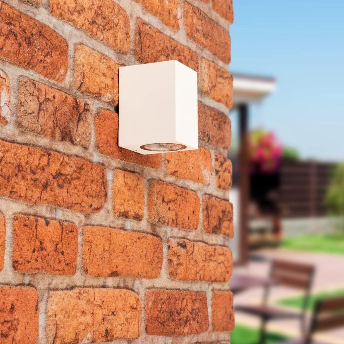 Vierkante Aluminium Wandlamp Wit IP65 Dimbaar - Geschikt voor Buiten, Tuin, Badkamer en Bi
