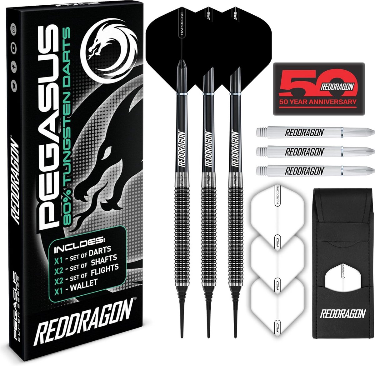 Professionele Tungsten Softtip Dartpijlen met Zwarte Flights