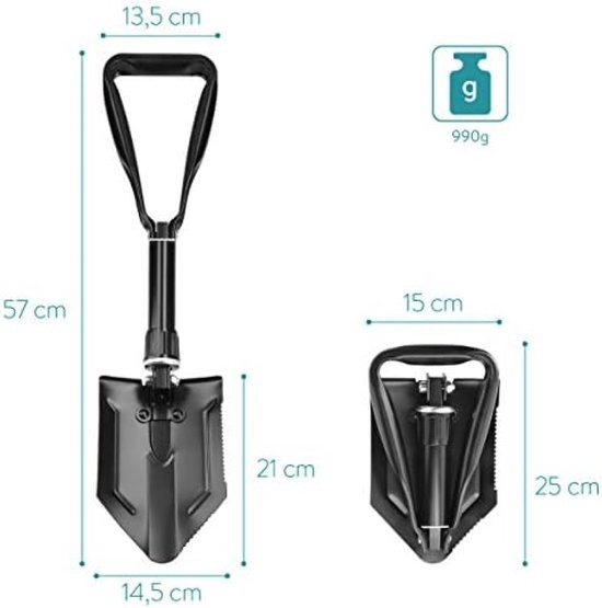 Compacte Vouwbare Schep voor Kamperen en Survival - Handzaam en Lichtgewicht van Merkloos	 — afbeelding 5